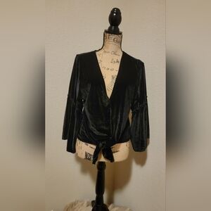 Lavender Field Black Velvet Blouse